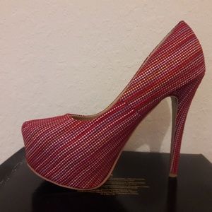 Red Multicolor Pump High heel